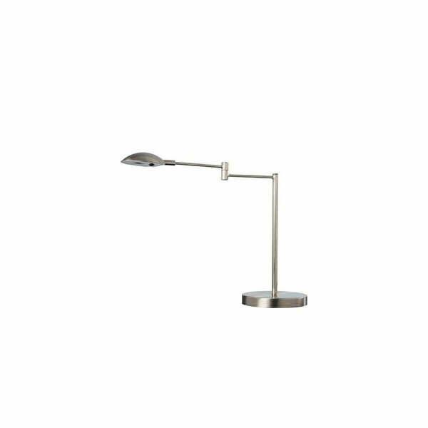 Cling 15.75 in. Luna LED Swing Arm Satin Steel Desk Lamp CL2629542